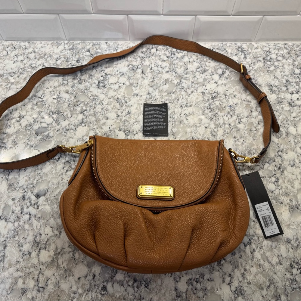 Marc Jacobs Cognac Shoulder Bag with Gold Hardware